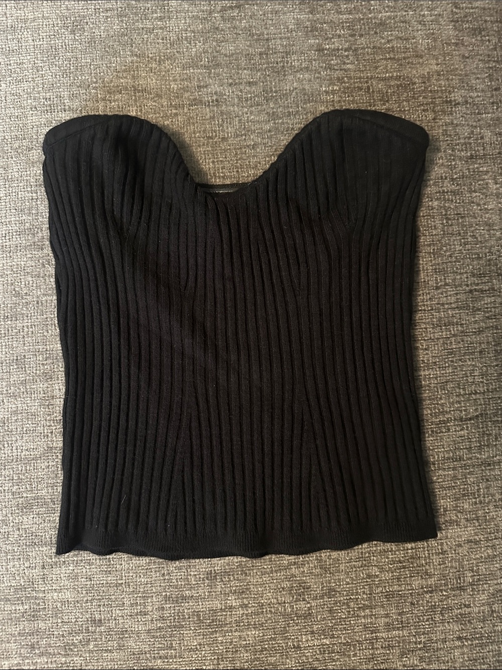 Women's Strapless Ribbed Knit Camisole - Black